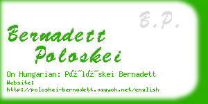 bernadett poloskei business card